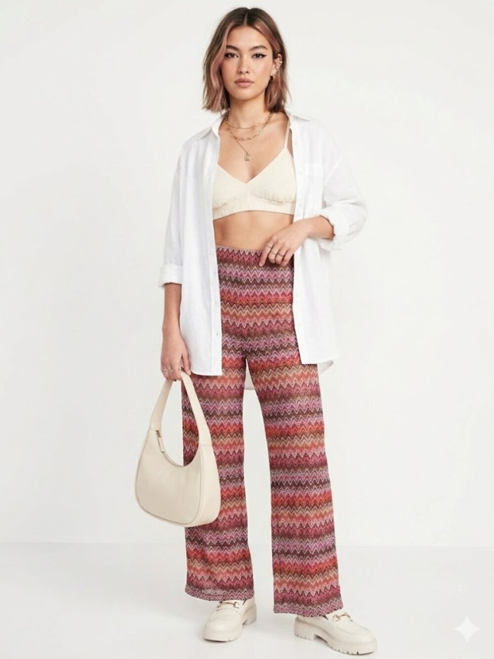 NWT Shade & Shore Zigzag Knit Cover-Up Pants M Missoni Inspired
